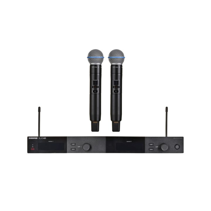 Shure SLXD24DE/B58-G59 - sistema wireless digitale dual con due trasmettitori/microfoni portatili (470 - 514 MHz)