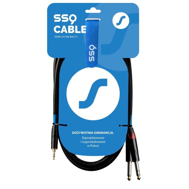 SSQ MIJM3 SS-1815 Cavo Jack stereo 3 5 mm - 2x Jack mono 6 3 mm 3 m nero