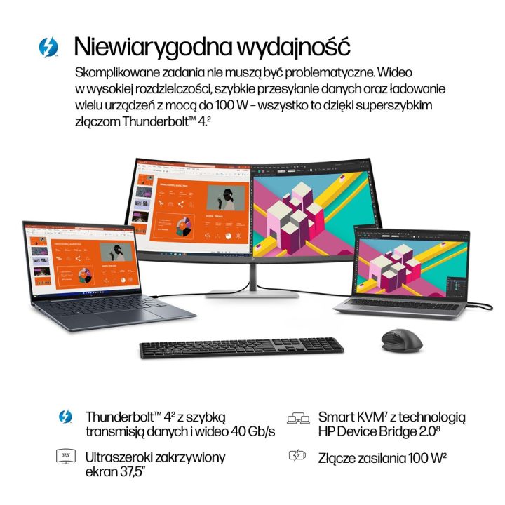 HP Series 7 Pro 37.5 inch WQHD+ Thunderbolt 4 Monitor - 738pu