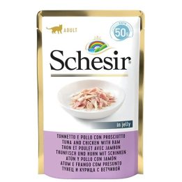 SCHESIR in gelatina Tonno e pollo con prosciutto - cibo umido per gatti - 50 g