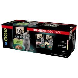 SHEBA Kitten Selezione di Aromi in Salsa - cibo umido per gatti - 40x85 g