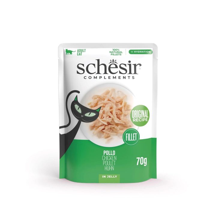 SCHESIR Petto di pollo in gelatina - cibo umido per gatti - 70g