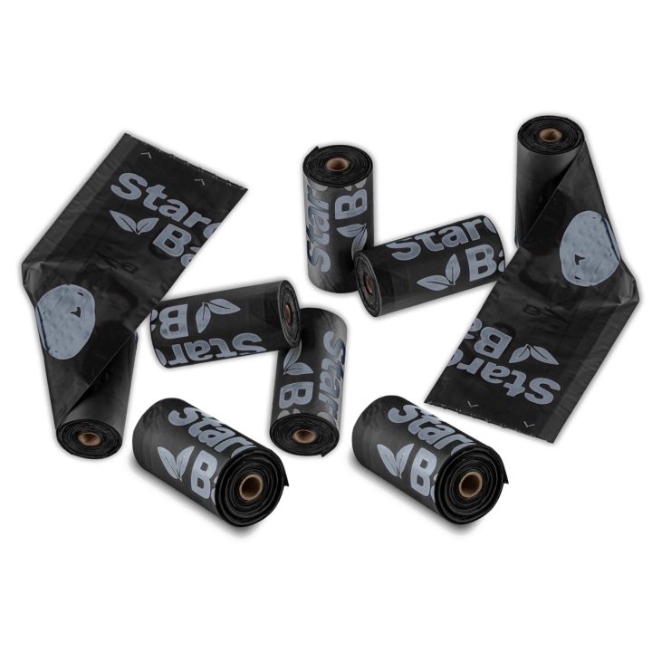 STARCHBAG BIO sacchetti compostabili per rifiuti nero – 8x15 pz