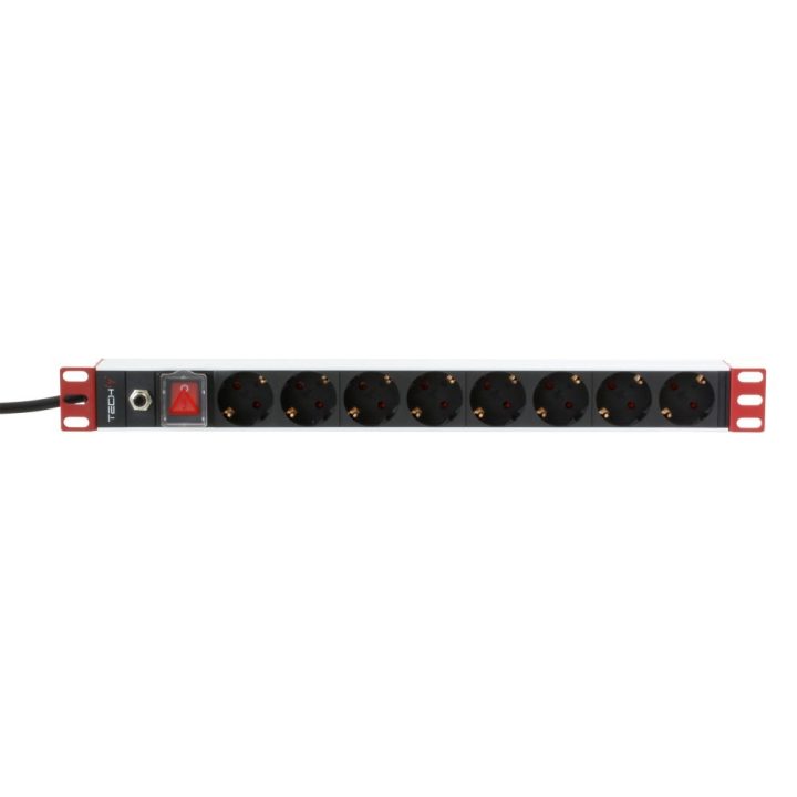 Techly Ciabatta rack 19" 8 prese Schuko