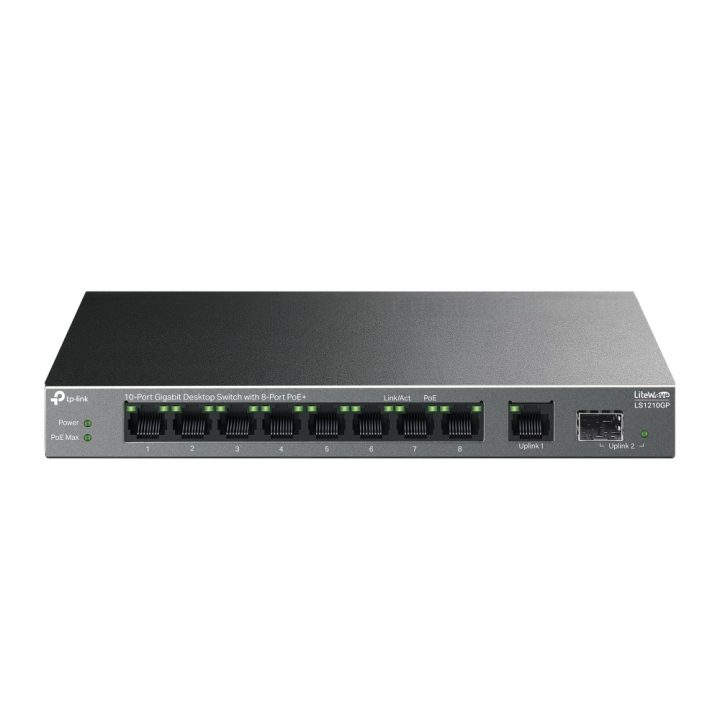TP-Link LiteWave Switch desktop gigabit 10 porte con 8 porte PoE+