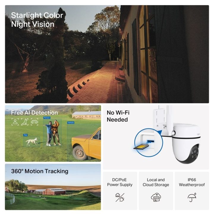 TP-Link Telecamera Pan/Tilt esterna 4G LTE
