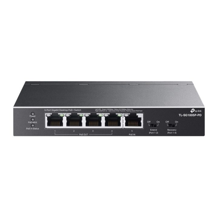 Switch di rete TP-Link TL-SG1005P-PD Gigabit Ethernet (10/100/1000) Power over Ethernet (PoE) nero