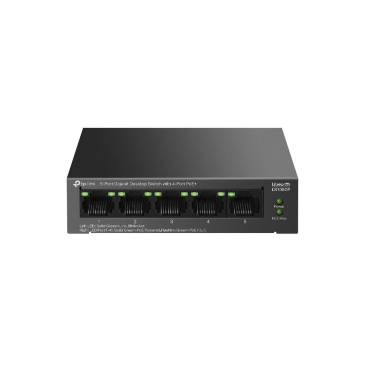 TP-Link LiteWave Switch desktop gigabit 5 porte con 4 porte PoE+