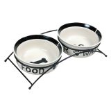 TRIXIE 24641 A Set ciotole in ceramica su stand 0.6 l