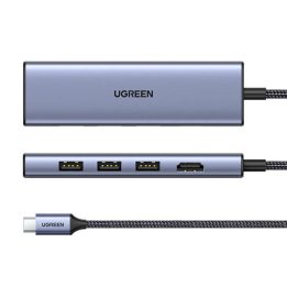 Ugreen 20956A Hub interfaccia USB Type-C 5000 Mbit/s argento
