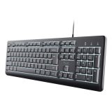 Trust Primo Beleuchtete tastiera Casa/Ufficio USB QWERTY US Inglese Nero