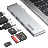 Ugreen 80856 dock/replicatore di porte per laptop 2 x USB 3.2 Gen 2 (3.1 Gen 2) Type-C alluminio