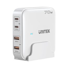 GaN caricabatterie di rete - Unitek P1228AWH01-EU | 70W 2x USB-C 2x USB-A