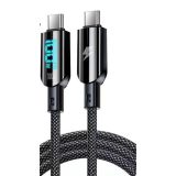Vakoss TC-U560 USB-C to USB-C Cavo con display digitale 100W 1.5m nero