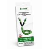 Vakoss MLU680G Cavo 4-in-1 1.5m 60W 3A QC/PD verde
