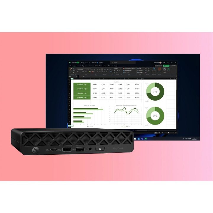 HP ProDesk 4 G1i AI PC Intel Core Ultra 5 225T 16 GB DDR5-SDRAM 512 GB SSD Windows 11 Pro Mini PC Black