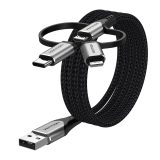 Vention USB 2.0 A Cavo maschio a 3 in 1 Micro-B&USB-C&Lightning maschio 1M tipo lega di alluminio grigio