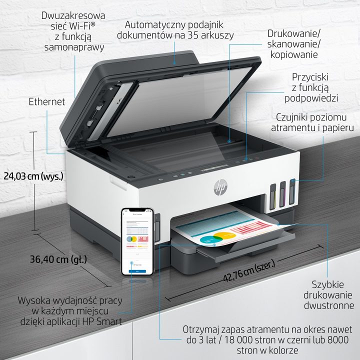HP Smart Tank 750 All-in-One Thermal inkjet A4 4800 x 1200 DPI 15 ppm Wi-Fi