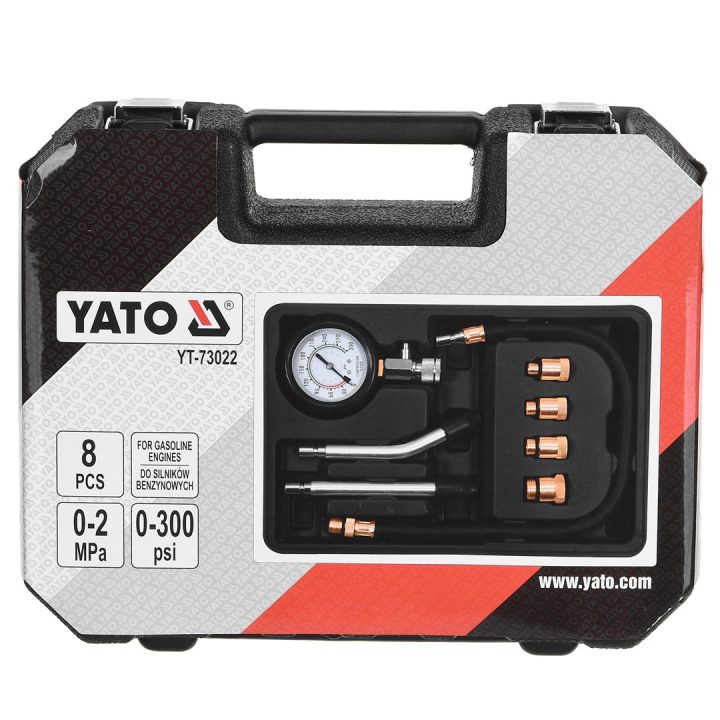 MANOMETRO DI PRESSIONE PER MOTORI A BENZINA 8 PCS. YATO YT-73022