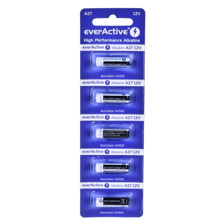 5 x batterie alcaline everActive 27A 12V - blister 5 pezzi