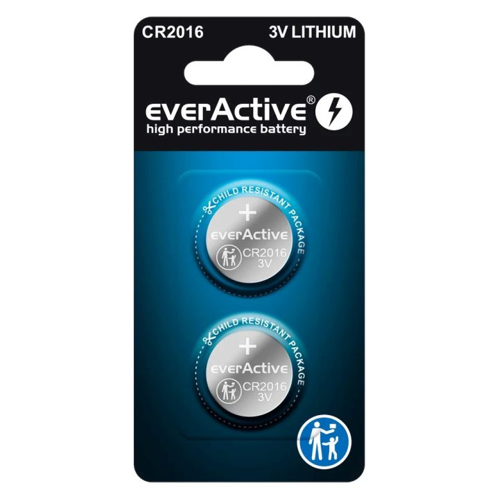 Batterie al litio mini everActive CR2016 blister 2 pz.