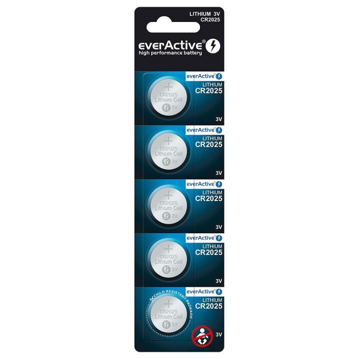 Batteria al litio mini everActive CR2025 - blister 5 pezzi