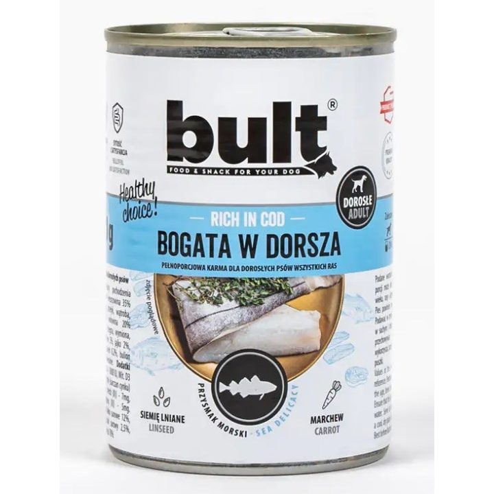 BULT Ricco di merluzzo - Cibo umido per cani - 800 g