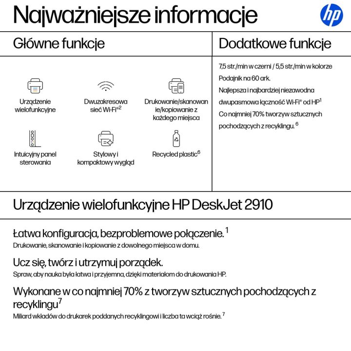 HP DeskJet 2910 Wireless All-in-One Color Printer Instant Ink