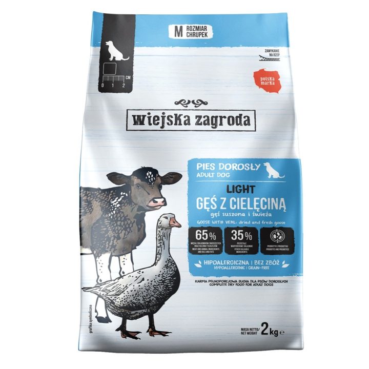 WIEJSKA ZAGRODA Light oca con vitello - cibo secco per cani - 2kg