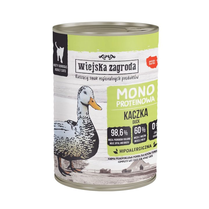 WIEJSKA ZAGRODA Monoprotein Anatra - cibo umido per gatti - 400g