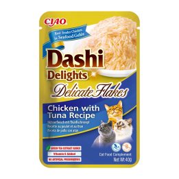 INABA CAT Dashi Delights Delicate Flakes Pollo con tonno - snack per gatti - 40g