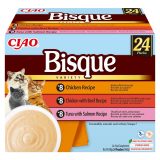 INABA Ciao Bisque Zuppa cremosa con pollo manzo e pesce - snack per gatti - 24x40g