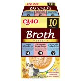 INABA Ciao Brodo con pollo salmone tonno e capasanta - snack per gatti - 10x40g