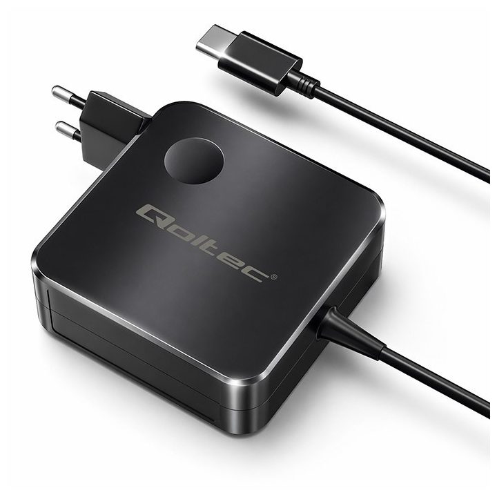 Qoltec 51778 GaN 65W Caricabatterie | 5-21V | 3-3.25A | USB-C PD PPS
