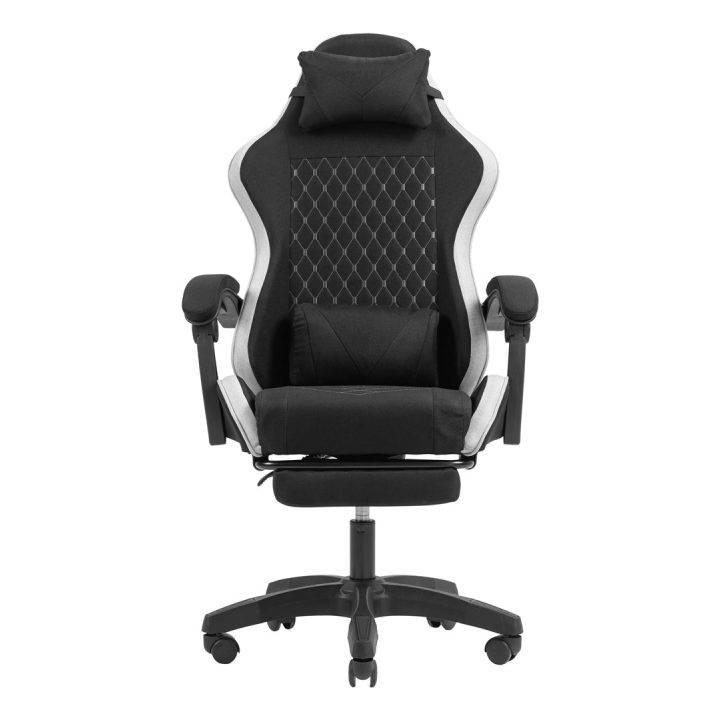 Mars Gaming MGC-X Sedia da gaming in tessuto PC con sedile imbottito nero bianco