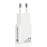 Caricabatterie everActive GaN SUPER SLIM SC-340Q USB QC3.0 e USB-C PD 20W