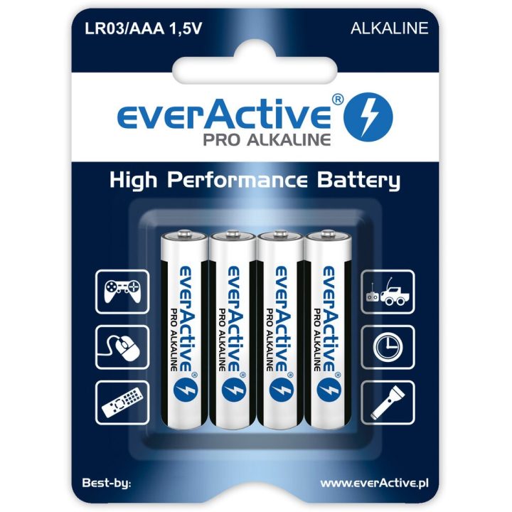 Batterie alcaline everActive Pro Alkaline LR6 AA - blister card - 4 pezzi