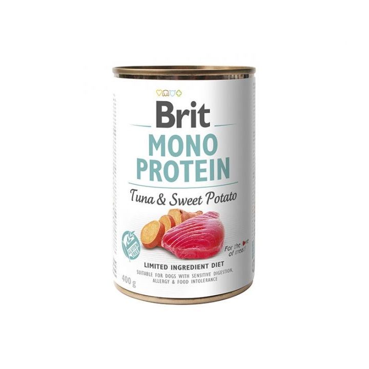 Cibo umido per cani BRIT MONO PROTEIN tonno con patate dolci 400 g