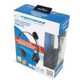 Esperanza EH115 cuffie/cuffia cablata fascia Chiamate/Musica nero
