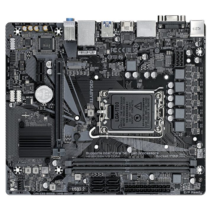 Gigabyte H610M S2H V3 DDR4 scheda madre - supporta processori Intel Core 14ª generazione 4+1+1 ibrido digitale VRM fino a 3200MH