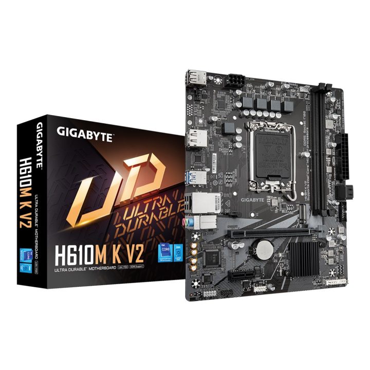 GIGABYTE H610M K V2 scheda madre - processori Intel Core 14ª generazione fino a 5600MHz DDR5 1xPCIe 3.0 M.2 1GbE LAN USB 3.2 Gen