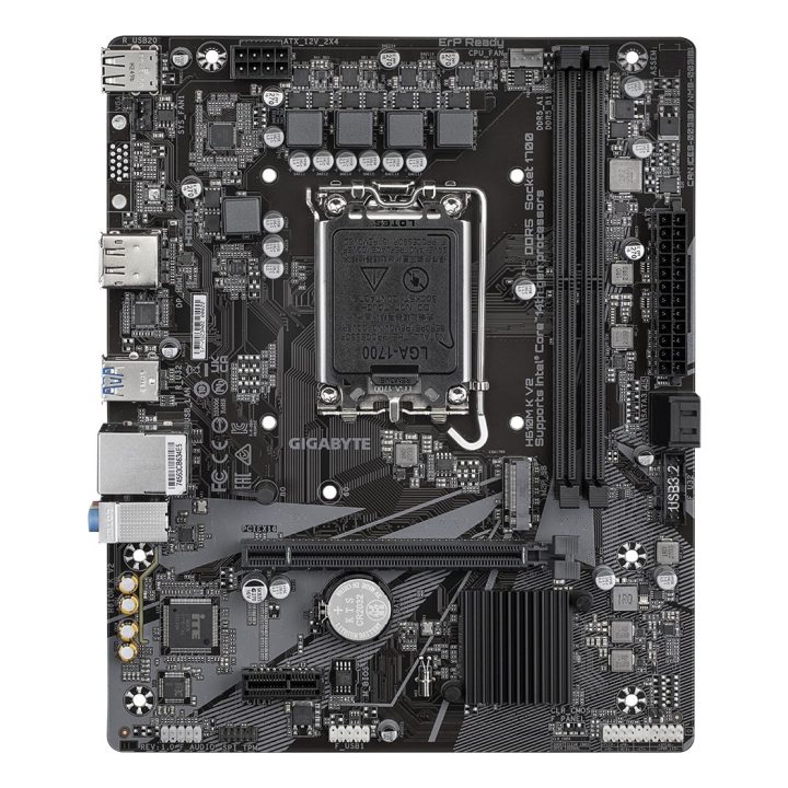 GIGABYTE H610M K V2 scheda madre - processori Intel Core 14ª generazione fino a 5600MHz DDR5 1xPCIe 3.0 M.2 1GbE LAN USB 3.2 Gen