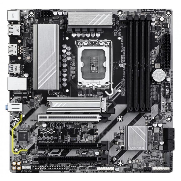 GIGABYTE B860M DS3H Scheda madre - CPU Intel Core Ultra Series 5+1+2+1 Phases VRM fino a 9066MHz DDR5 1xPCIe 5.0 + 1xPCIe 4.0 M.