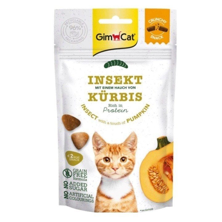 GIMCAT Crunchy Snacks Insetto con zucca - snack per gatti - 50g