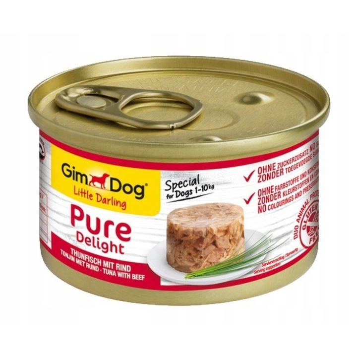 GIMDOG Little Darling Pure Delight Tonno con manzo - cibo umido per cani - 85g