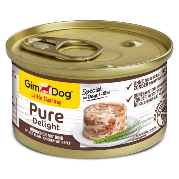 GIMDOG Little Darling Pure Delight Pollo con manzo - cibo umido per cani - 85g