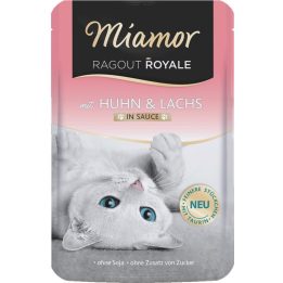 MIAMOR Ragout Royale pollo e salmone in salsa - cibo umido per gatti - 100g