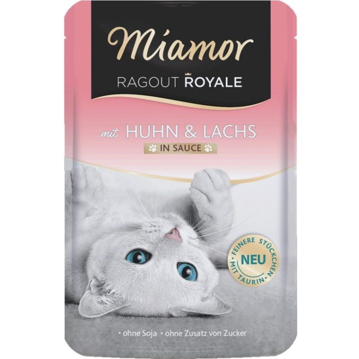 MIAMOR Ragout Royale pollo e salmone in salsa - cibo umido per gatti - 100g