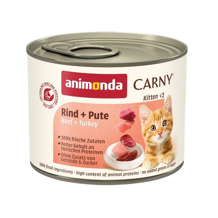 ANIMONDA Carny Kitten Manzo con tacchino - cibo umido per gatti - 200g