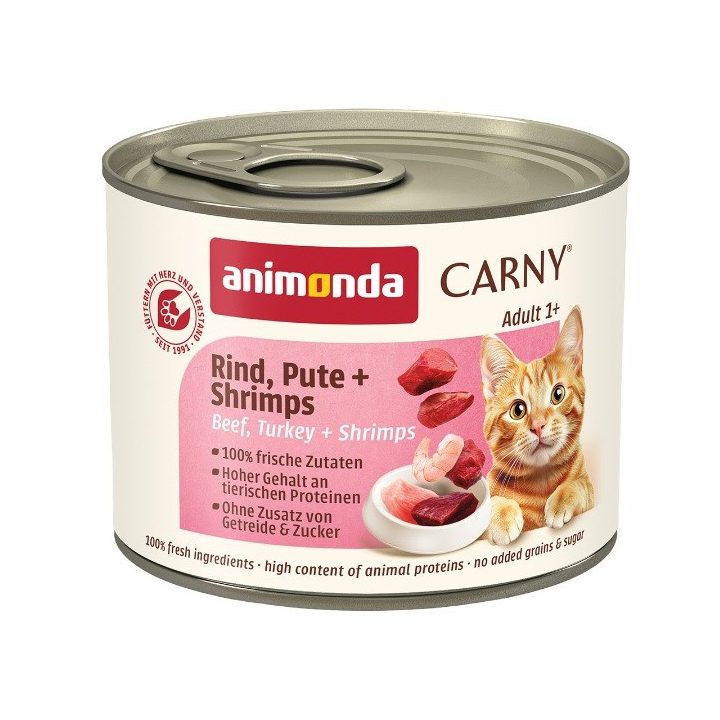 ANIMONDA Carny Adult Manzo tacchino e gamberetti - cibo umido per gatti - 200g